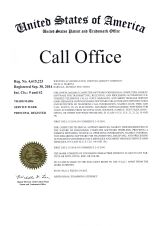 कॉल ऑफिस™ ट्रेडमार्क के लिए पंजीकरण प्रमाणपत्र #4 615 223